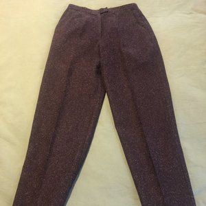 Vintage Purple Wool Trouser Pant High Waisted